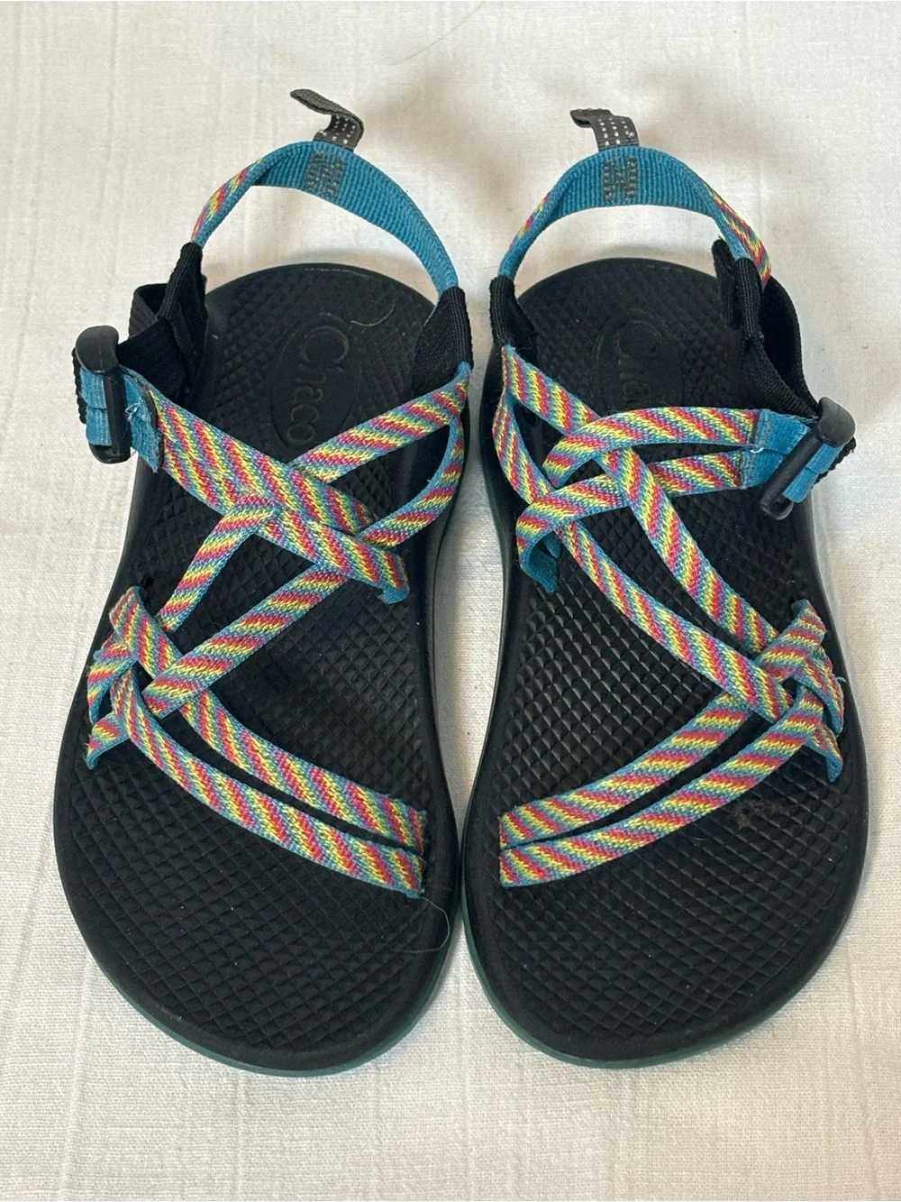 Chaco Kids' ZX/2 EcoTread Double-Strap Sandals-Fiesta Rainbow Colorway-Girls 3